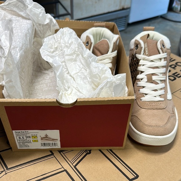 Vans Shoes - Vans Tan and White Athletic High-Top Sneakers